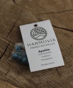 Perles Apatite 'AAA' 6mm sur fil 40cm, 1 part